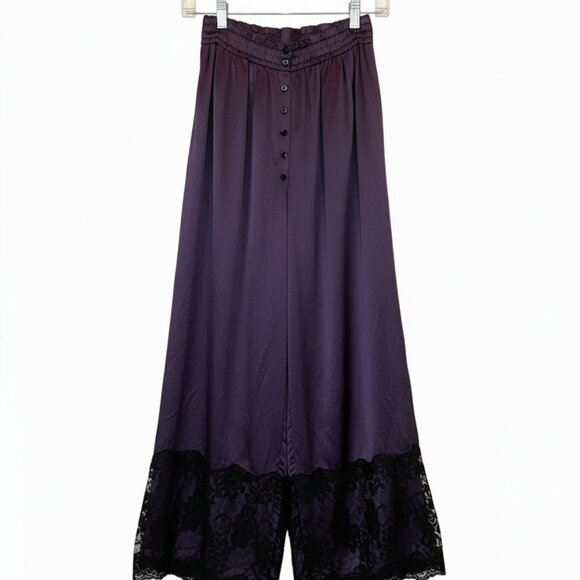 90s sue wong wide leg silk pants (set) - Picture 1 of 4